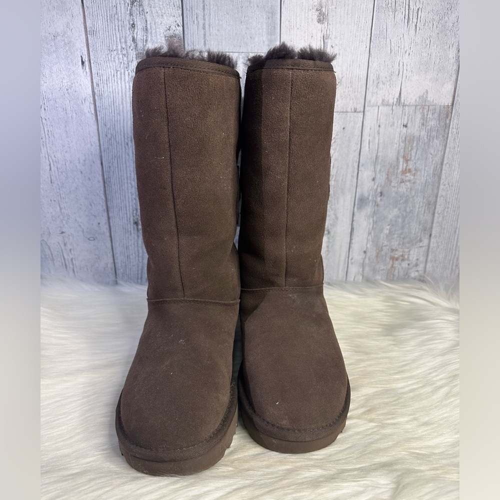 UGG tall ribbon boots in brown